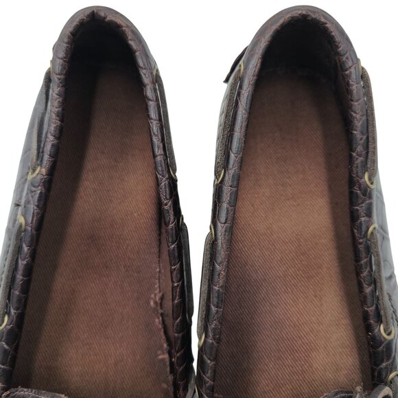 Cole Haan Men\'s 12D Brown Crocodile Embossed Leather Dress Shoes Driving Loafers main image 10